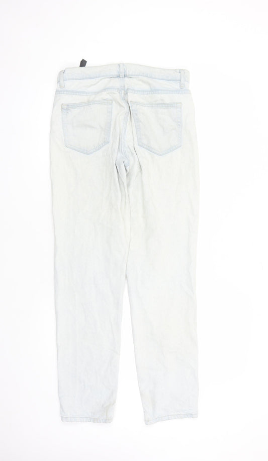 Zara Womens Blue Cotton Straight Jeans Size 30 in L29 in Regular Zip - Pockets
