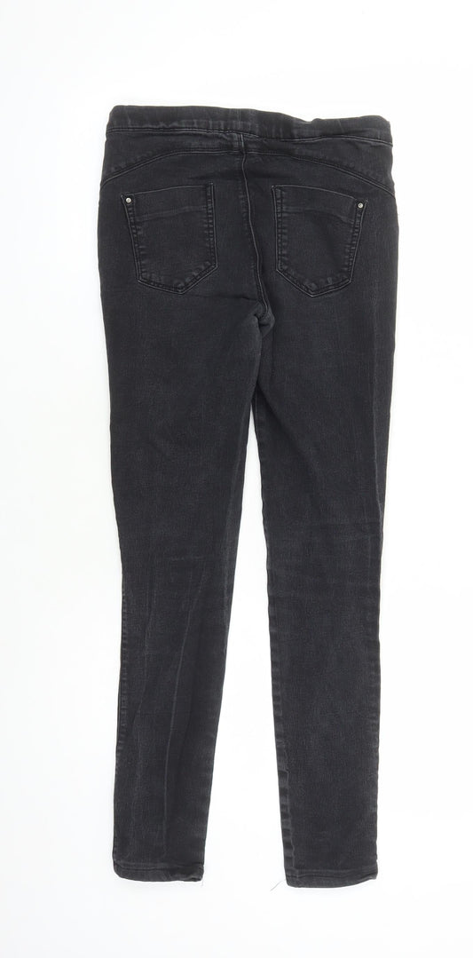 Denim & Co. Womens Black Cotton Jegging Jeans Size 8 L27 in Regular - Elasticated Waist