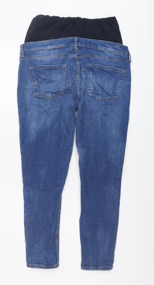 Zara Womens Blue Cotton Skinny Jeans Size L L26 in Regular Button