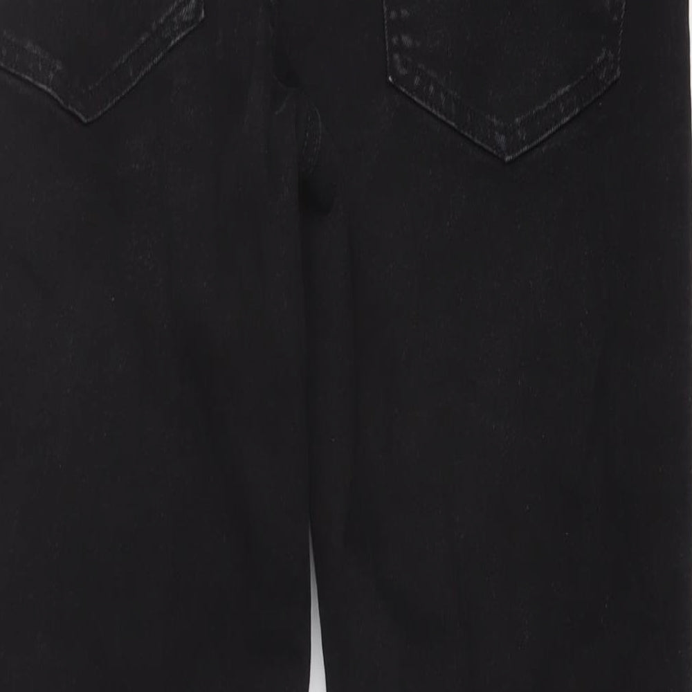 H&M Mens Black Cotton Straight Jeans Size 31 in L32 in Regular Button