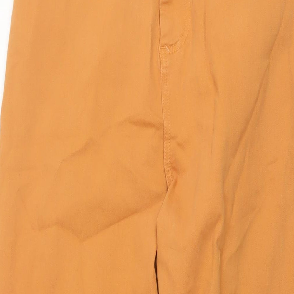 Denim & Co. Womens Brown Cotton Wide-Leg Jeans Size 14 L27 in Regular Button