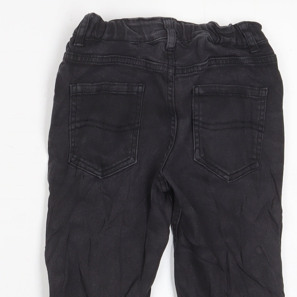 Denim & Co. Boys Black Cotton Bermuda Shorts Size 8-9 Years Regular Zip - Adjustable waist, Pockets
