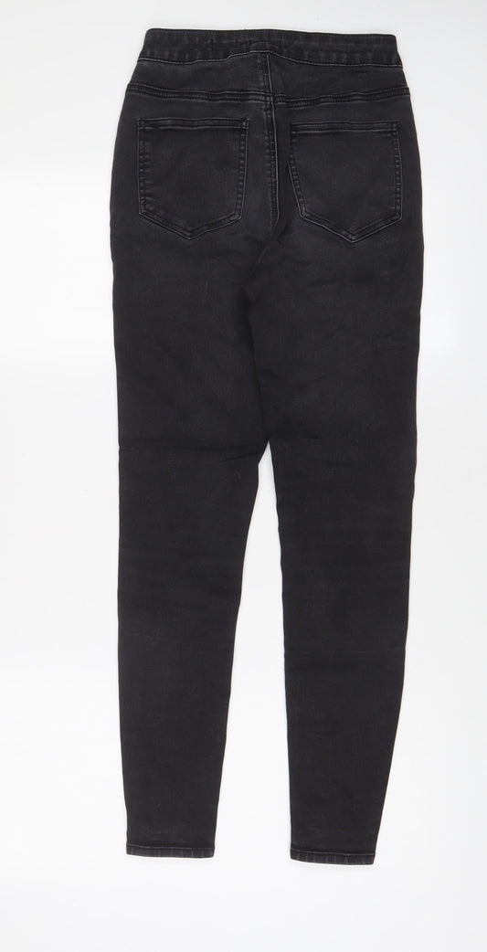 TU Womens Grey Cotton Skinny Jeans Size 8 L28 in Regular Zip