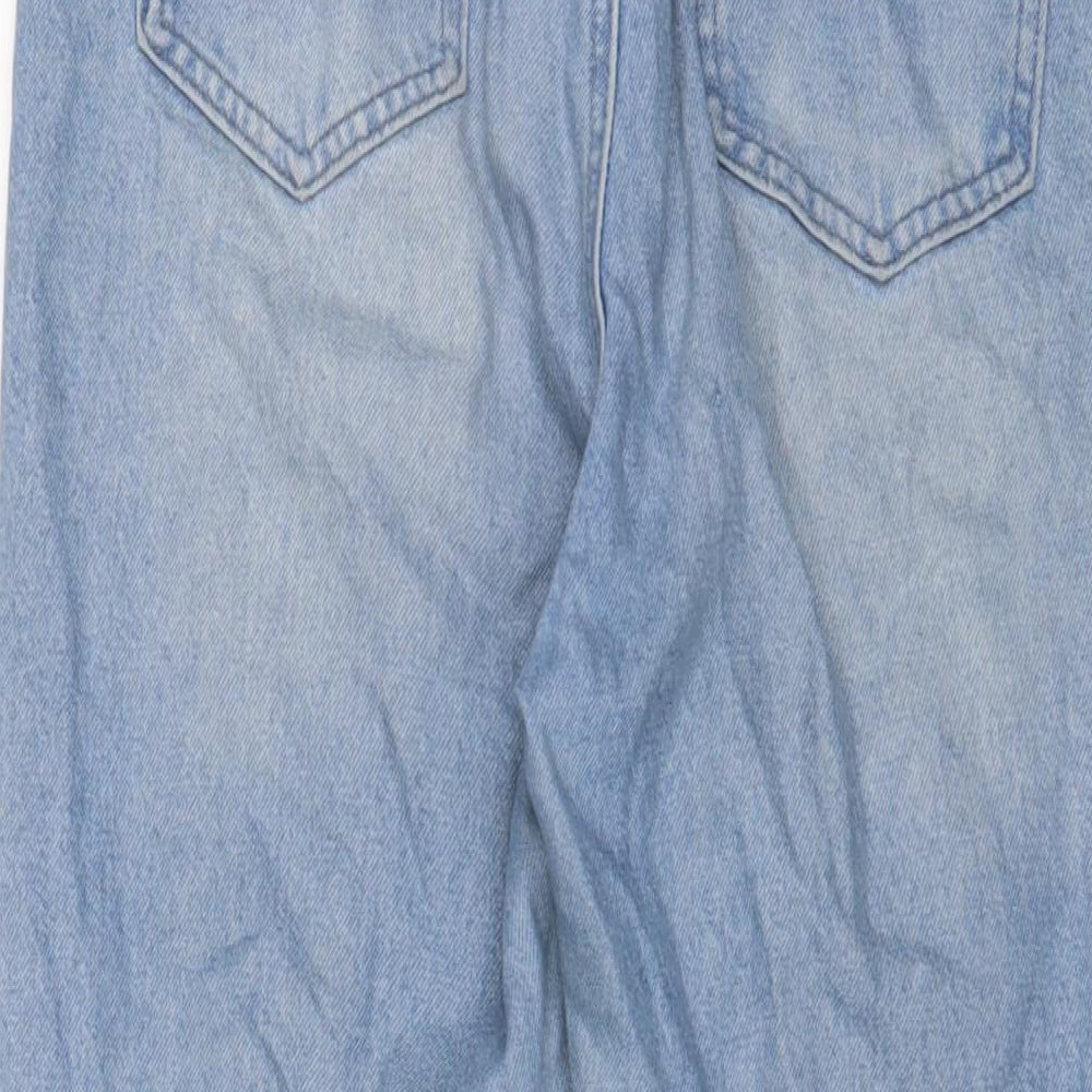Missguided Womens Blue Cotton Straight Jeans Size 8 L27 in Regular Zip