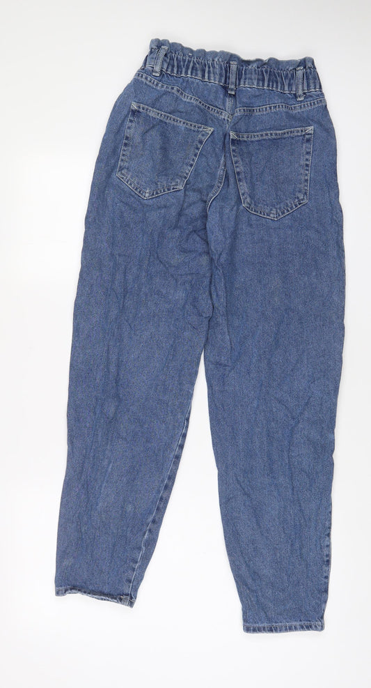 Pull&Bear Womens Blue Cotton Straight Jeans Size 8 L30 in Regular Zip