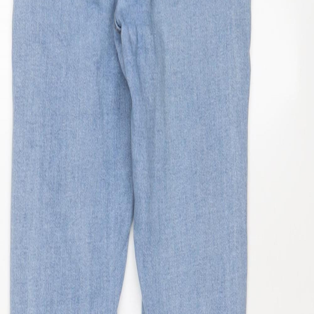PRETTYLITTLETHING Womens Blue Cotton Skinny Jeans Size 4 L28 in Regular Zip
