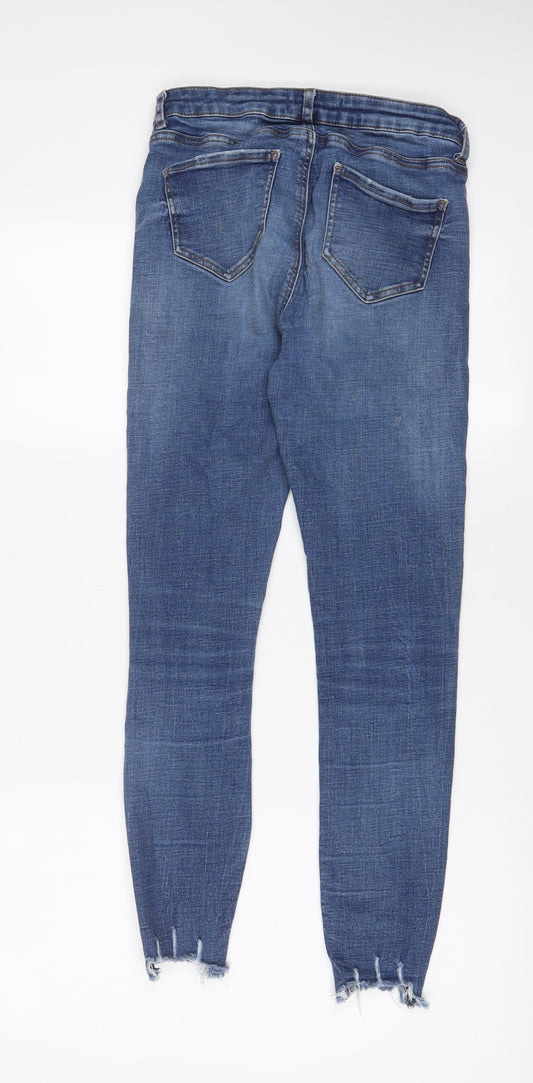 Denim & Co. Womens Blue Cotton Skinny Jeans Size 10 L26 in Regular Zip