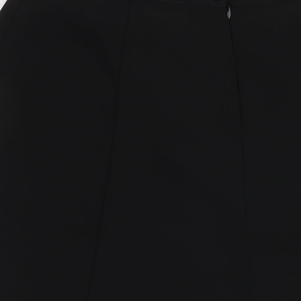Design Essentials Womens Black Polyester Pleated Skirt Size 20 Zip