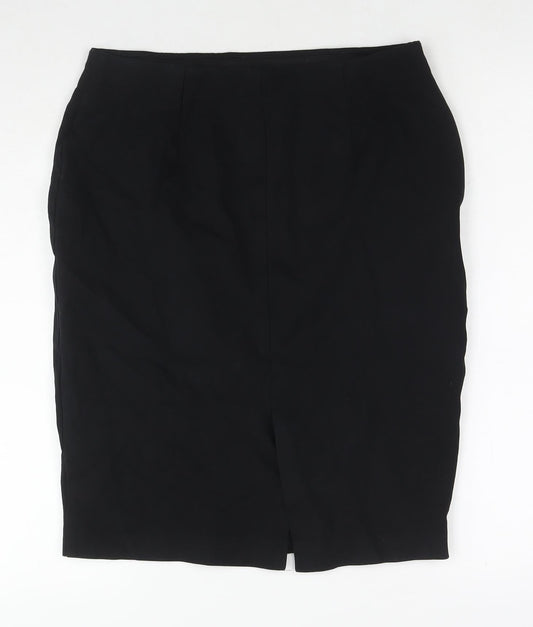 Marks and Spencer Womens Black Viscose A-Line Skirt Size 12