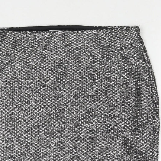 H&M Womens Silver Polyester A-Line Skirt Size M