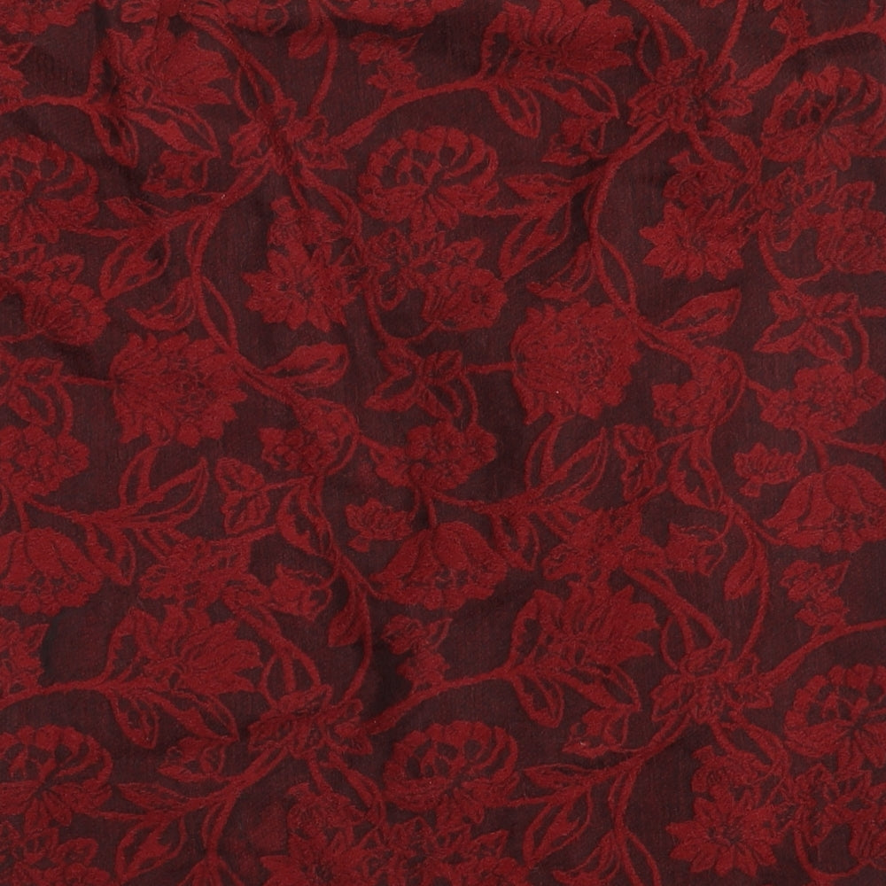 Alex&Co. Womens Red Floral Acrylic A-Line Skirt Size 16 Zip