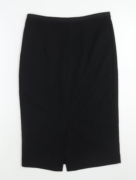 NEXT Womens Black Polyester A-Line Skirt Size 6 Zip