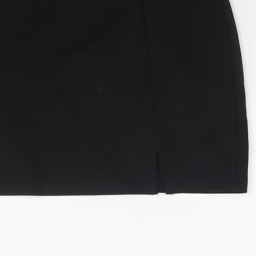 Mango Womens Black Viscose Mini Skirt Size S