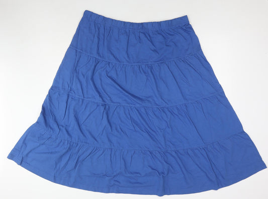 American Sweetheart Womens Blue Cotton Pleated Skirt Size 3XL