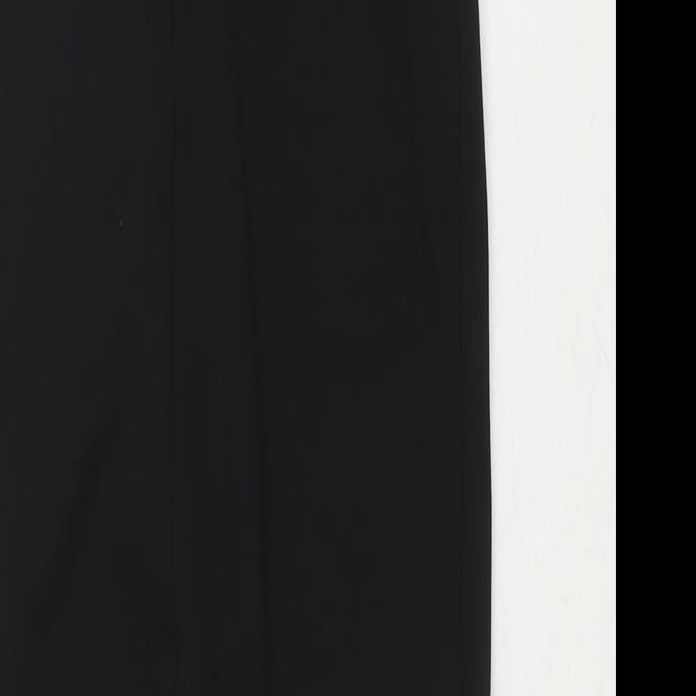 Brand and care label for In the Style women’s black polyester jumpsuit one-piece, size UK 6 pullover - cut out detail