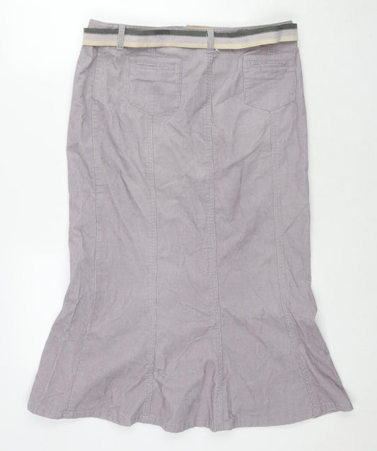 Principles Womens Purple Cotton Trumpet Skirt Size 12 Zip