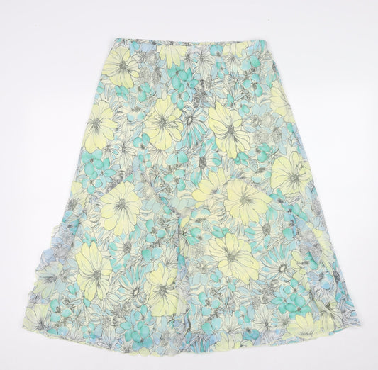 Autograph Womens Multicoloured Floral Polyester Swing Skirt Size 12