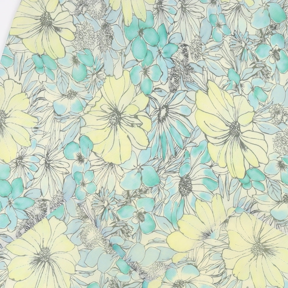 Brand and care label for Autograph women’s multicoloured floral polyester swing skirt, size UK 12