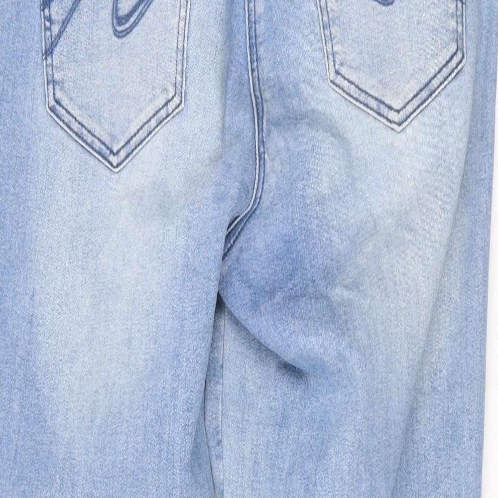 Barbara Lebek Womens Blue Cotton Straight Jeans Size 10 L24 in Regular Zip