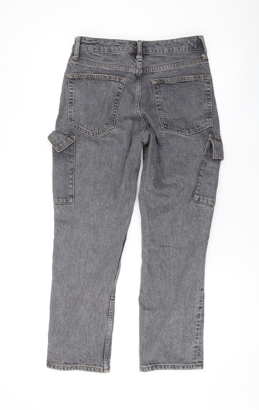 Womens UK Size 28 Topshop Regular Fit Straight Grey Jeans