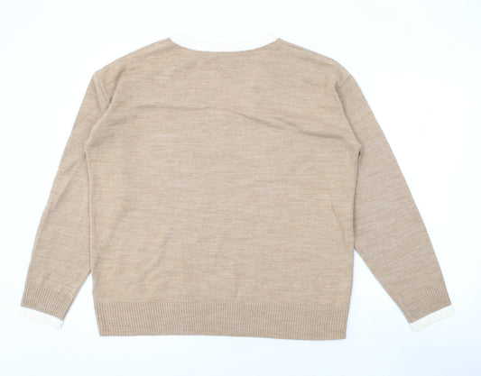 Womens UK Size 14 Marks and Spencer Brown Pullover Jumper