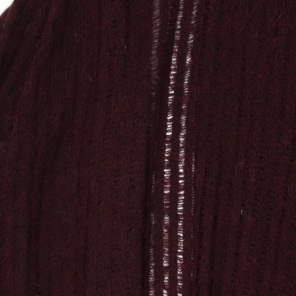 Marks and Spencer Womens Red V-Neck Acrylic Cape Jumper Size 16