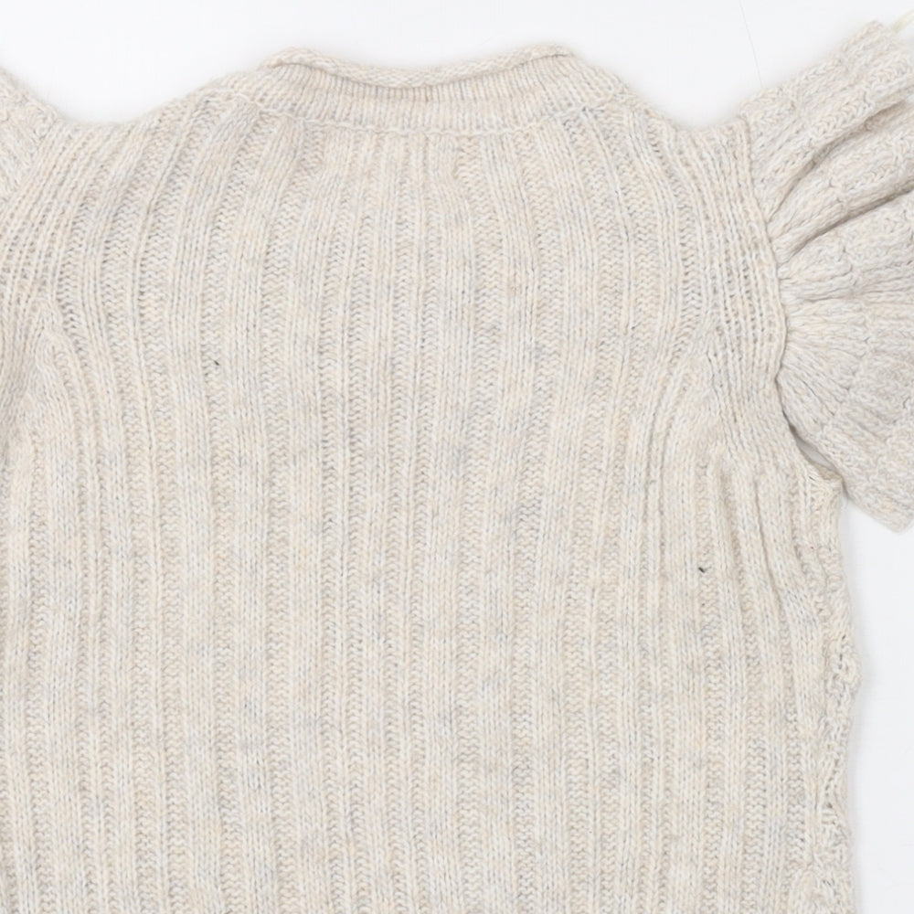 Jessica Simpson Womens Beige Round Neck Polyester Pullover Jumper Size 2XS