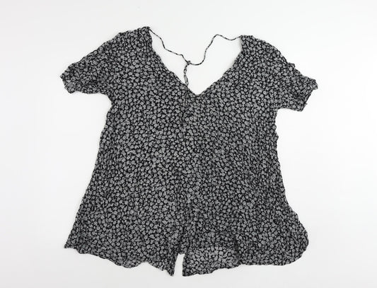 Womens UK Size XL Motel Black Tunic Button-Up