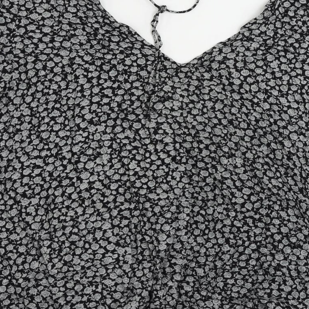 Womens UK Size XL Motel Black Tunic Button-Up