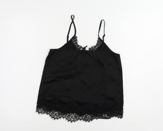 Divided by H&M Womens Black Polyester Camisole Tank Size 6 V-Neck - Lace Detail