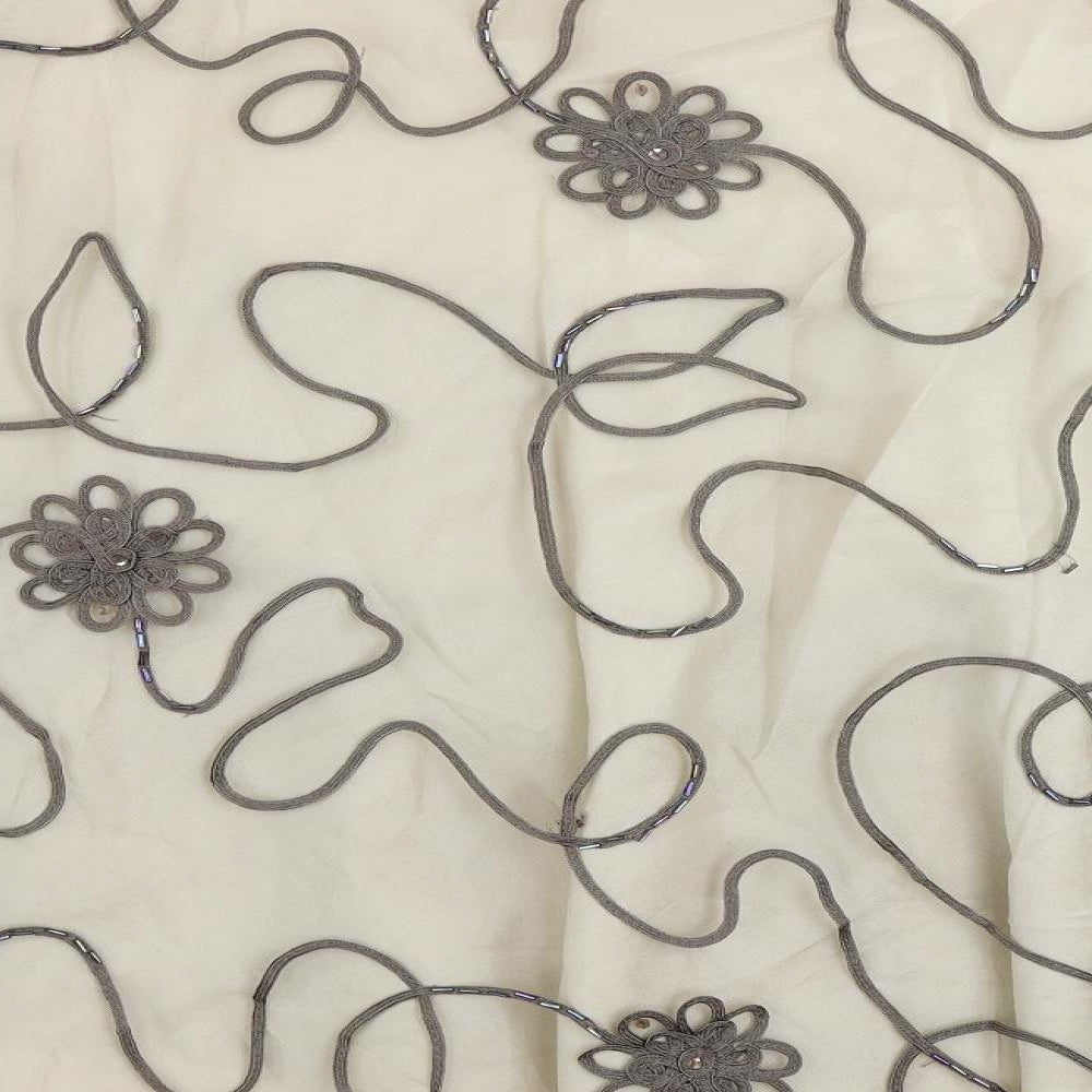 Monsoon Womens Beige Nylon Flare Skirt Size 12 Zip - Embroidered