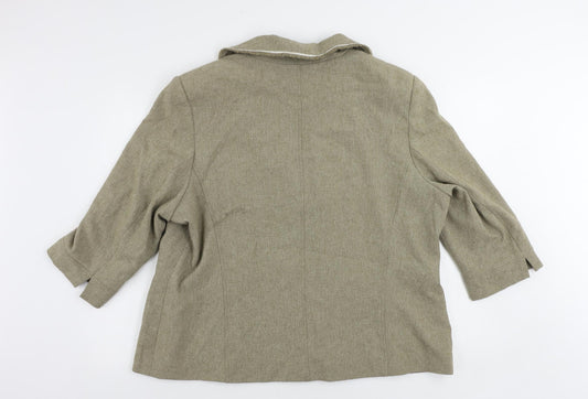 Klass Womens Beige Jacket Blazer Size 22 Button