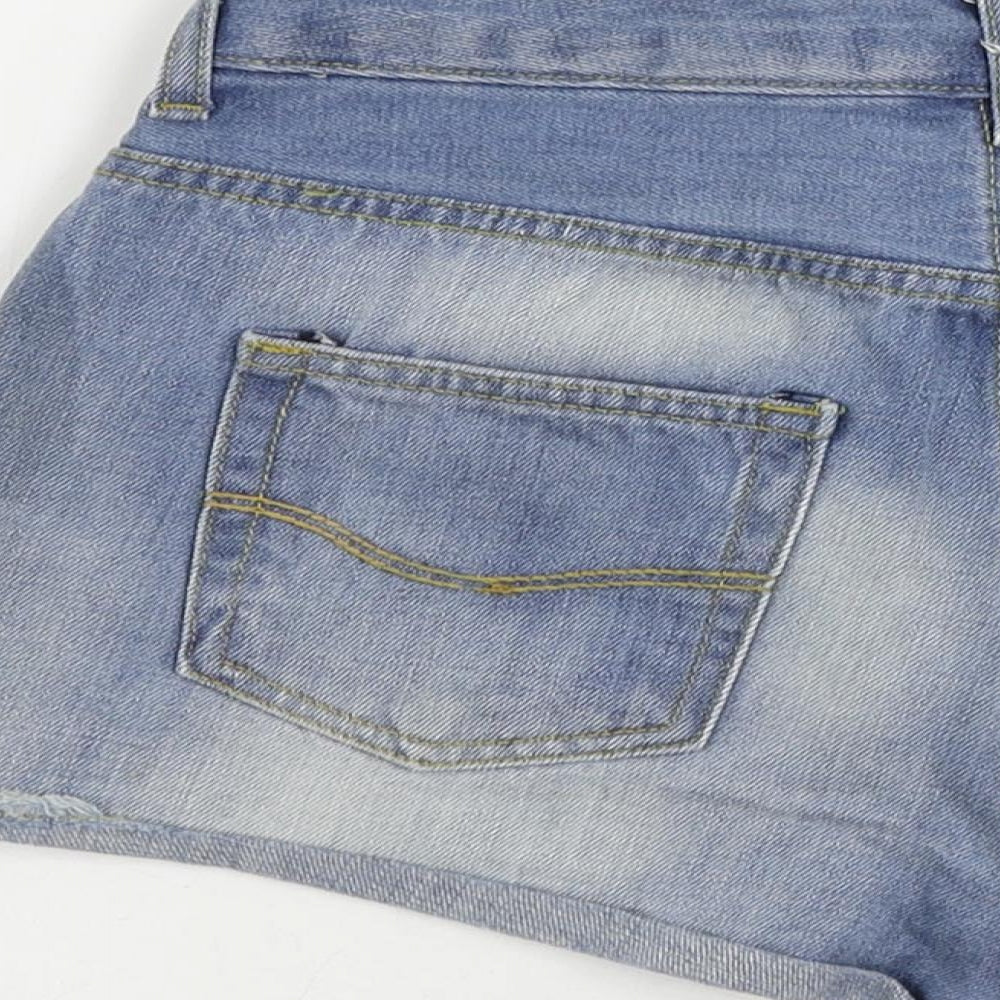 Denim & Co. Womens Blue Cotton Cut-Off Shorts Size 8 L3 in Regular Zip