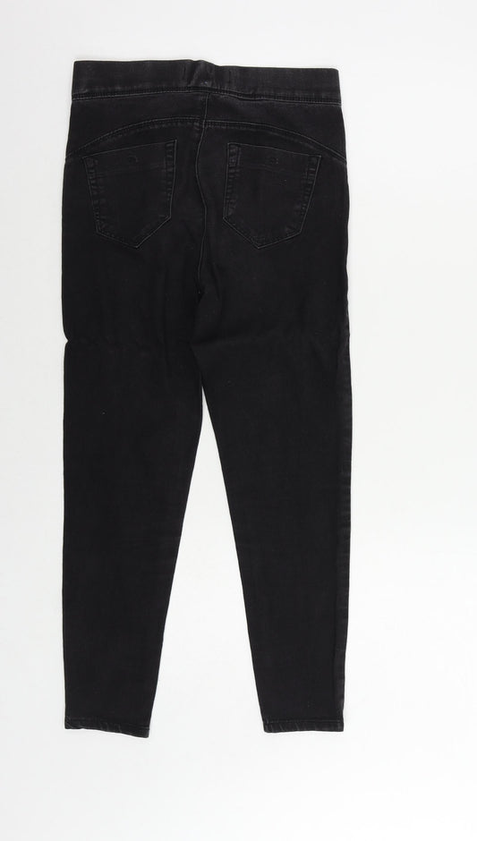 Denim & Co. Womens Black Cotton Jegging Jeans Size 6 L24 in Regular - Elastic Waist