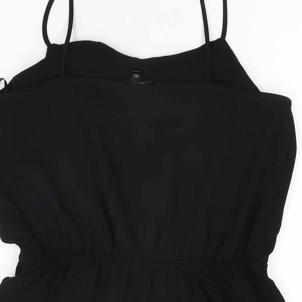 Topshop Womens Black Polyester Playsuit One-Piece Size 10 L3 in Pullover