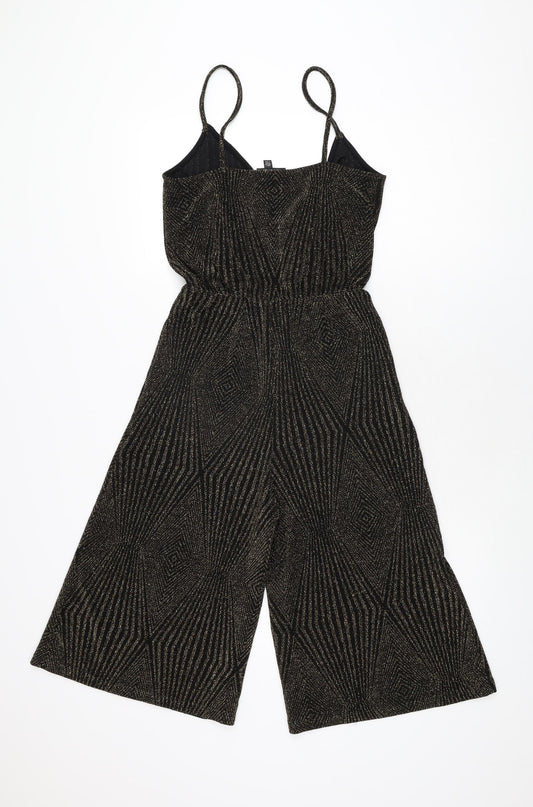 Topshop Womens Black Nylon Jumpsuit One-Piece Size 6 L15 in Pullover