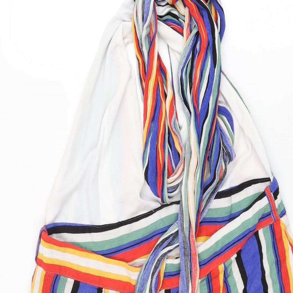 PRETTYLITTLETHING Womens Multicoloured Striped Viscose Playsuit One-Piece Size 14 L3 in Zip