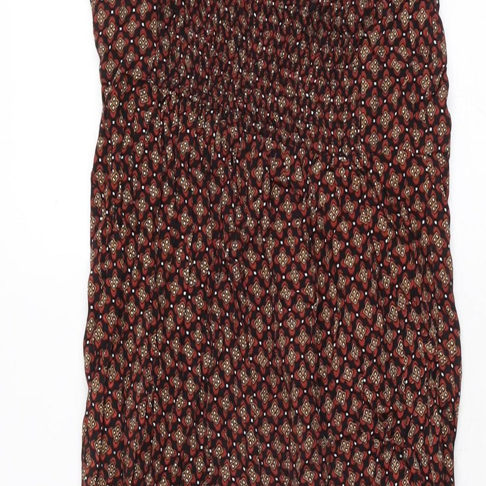 River Island Womens Black Geometric Viscose Jumpsuit One-Piece Size 6 L25 in Pullover