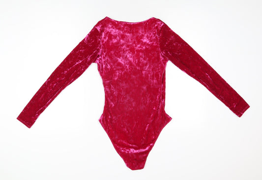 Nobody's Child Womens Pink Polyester Bodysuit One-Piece Size 8 Snap