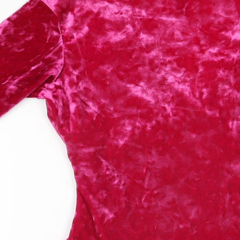 Nobody's Child Womens Pink Polyester Bodysuit One-Piece Size 8 Snap