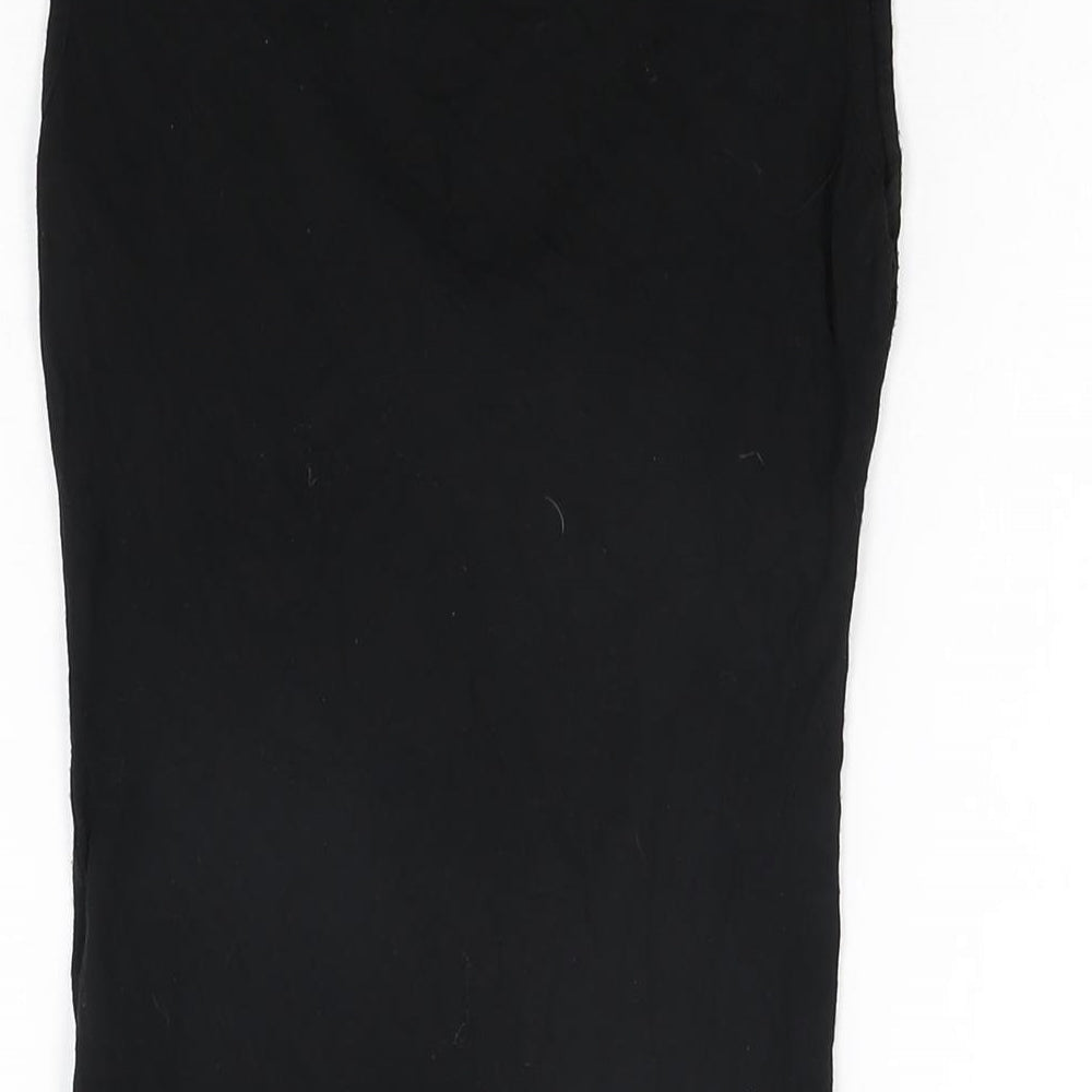 Boohoo Womens Black Viscose Bodysuit One-Piece Size 8 Snap