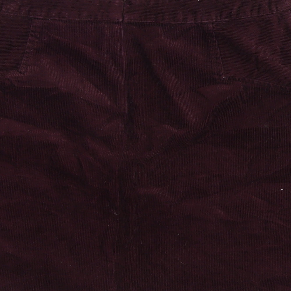 Oasis Womens Purple Cotton A-Line Skirt Size 12 Zip