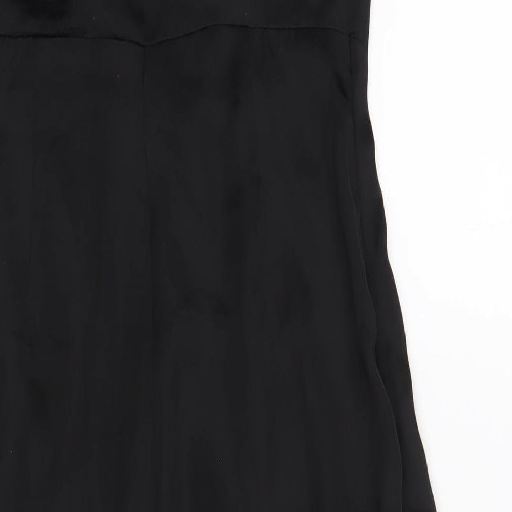 PRETTYLITTLETHING Womens Black Polyester Jumpsuit One-Piece Size 8 L24 in Zip