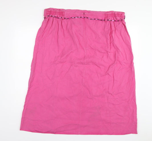 Ann Harvey Womens Pink Lyocell A-Line Skirt Size 24 Zip