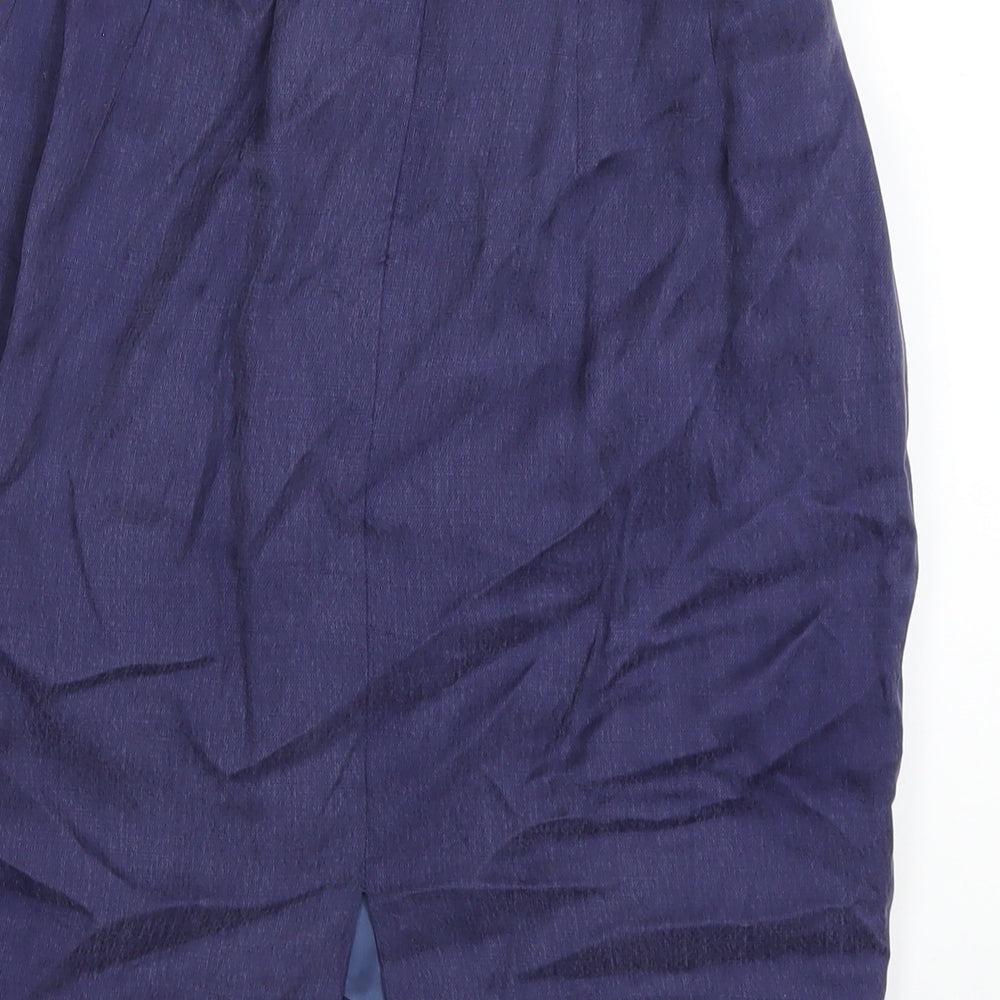Precis Womens Purple Viscose A-Line Skirt Size 8 Zip