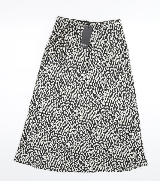 Nasty Gal Womens Black Geometric Polyester A-Line Skirt Size 4