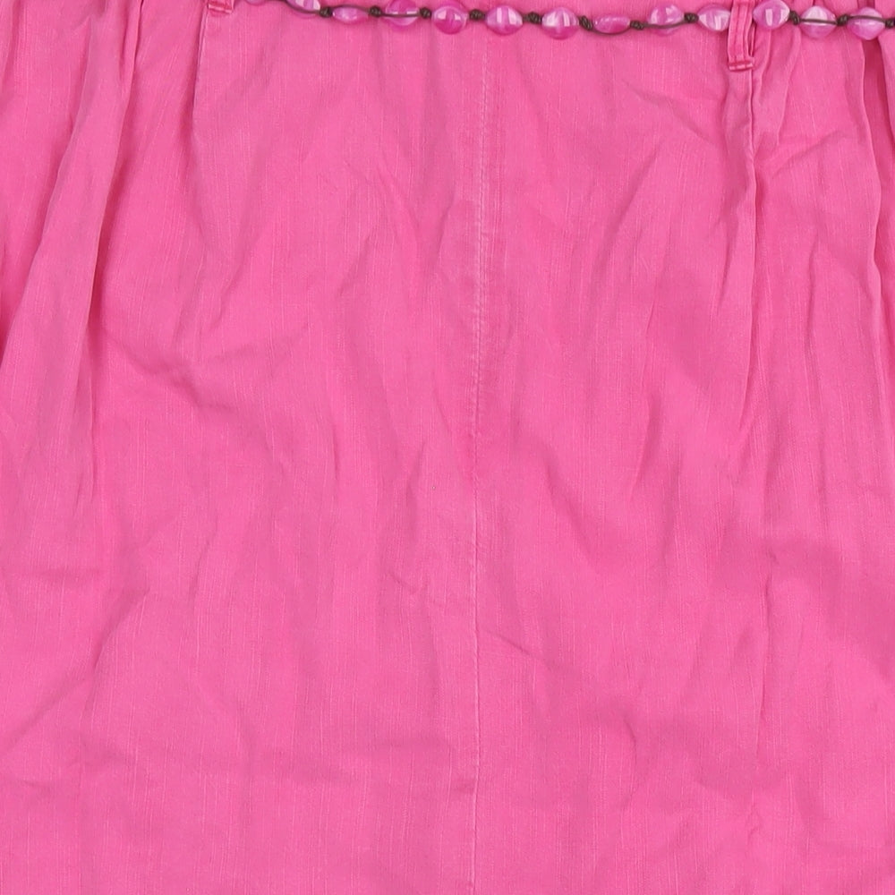 Ann Harvey Womens Pink Lyocell A-Line Skirt Size 18 Zip