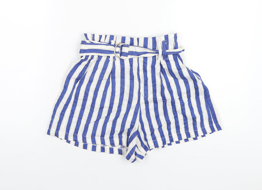 Womens UK Size S Bershka Regular Fit Paperbag Shorts