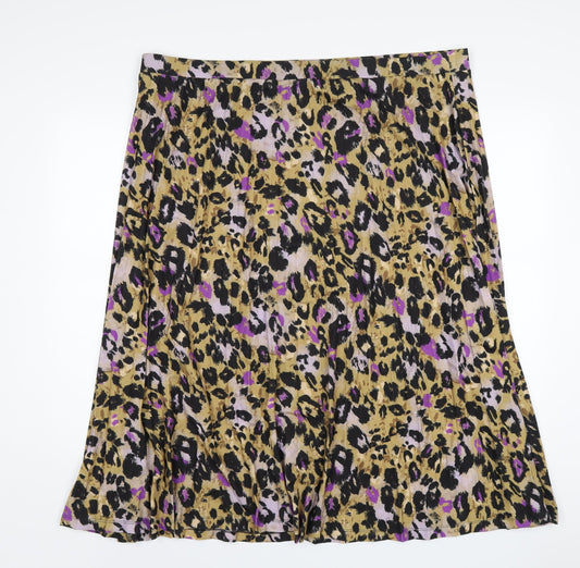 Marks and Spencer Womens Multicoloured Animal Print Polyester A-Line Skirt Size 24