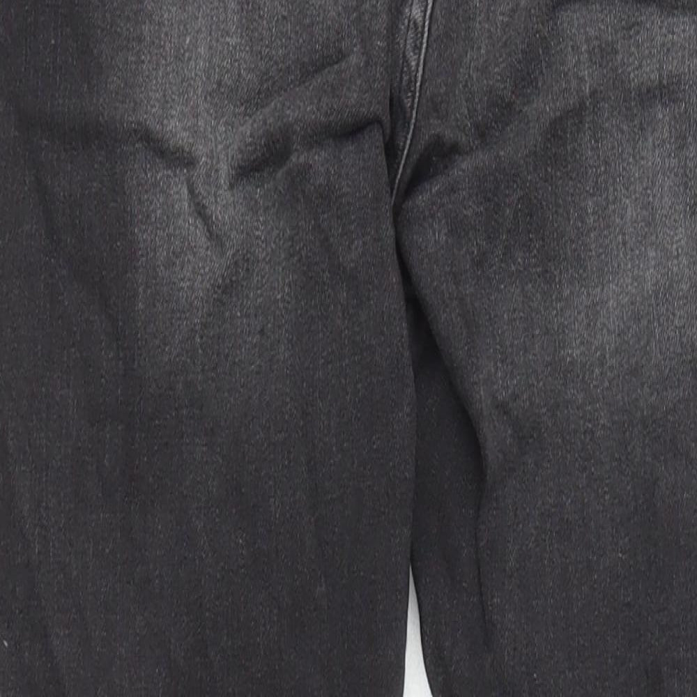 Missguided Womens Black Cotton Skinny Jeans Size 12 L29 in Regular Zip - po